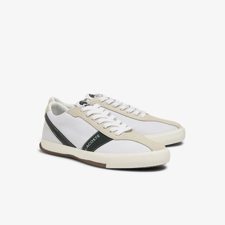 Lacoste Ball Net Lona and Camurça Sneakers Branco | GVFUmx1z