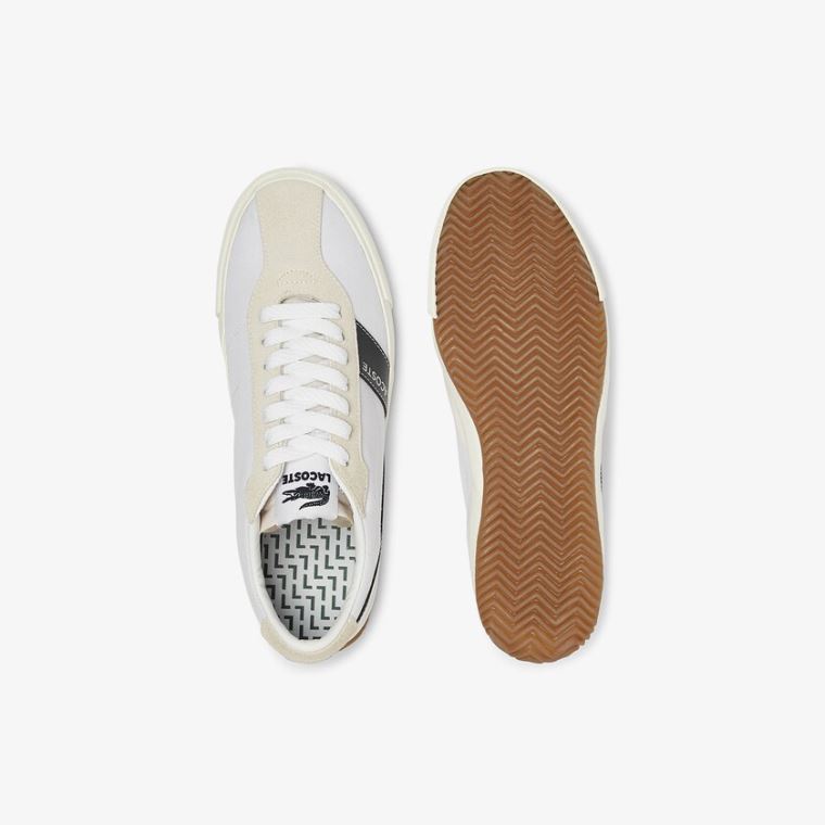 Lacoste Ball Net Lona and Camurça Sneakers Branco | GVFUmx1z