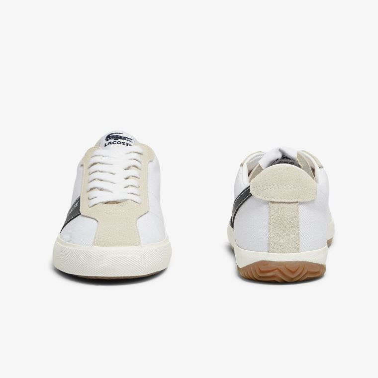 Lacoste Ball Net Lona and Camurça Sneakers Branco | GVFUmx1z