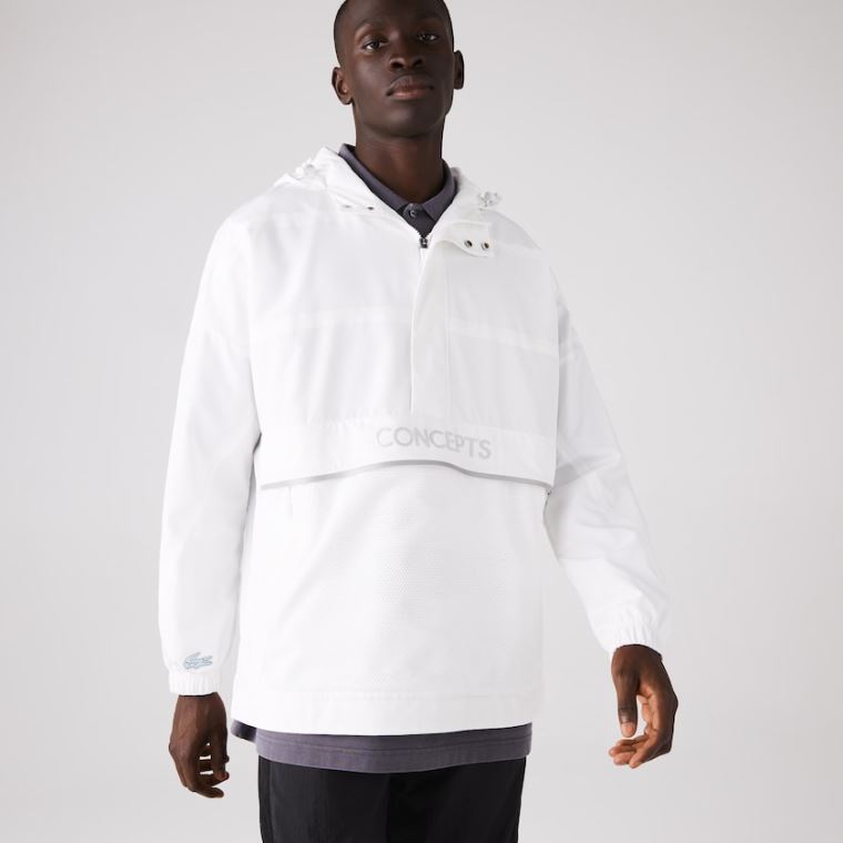 Lacoste CONCEPTS Collaboration Crocodile Print Blusão Branco | Xgq8qn3n