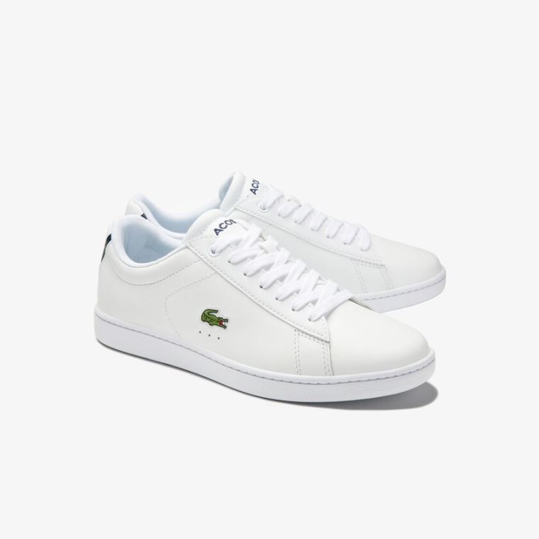 Lacoste Carnaby Evo Mesh-lined Couro Sneakers Branco | VTorSZW5