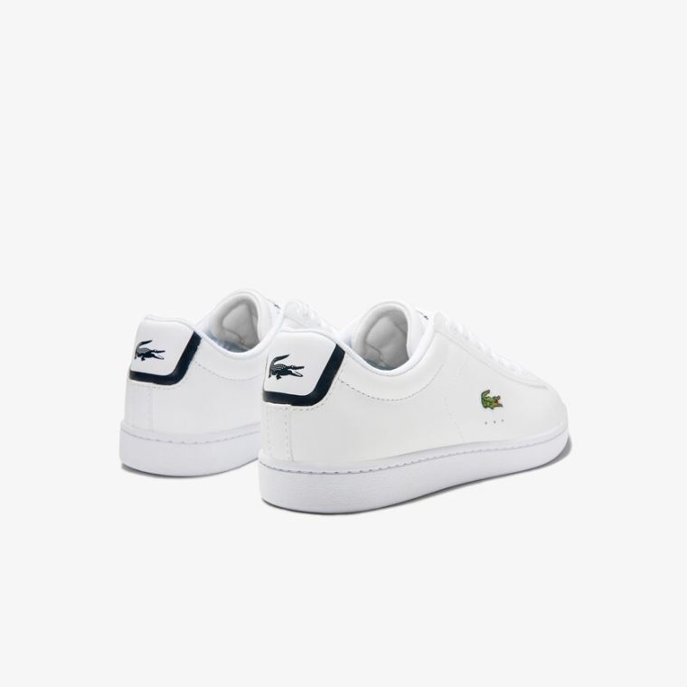 Lacoste Carnaby Evo Mesh-lined Couro Sneakers Branco | VTorSZW5