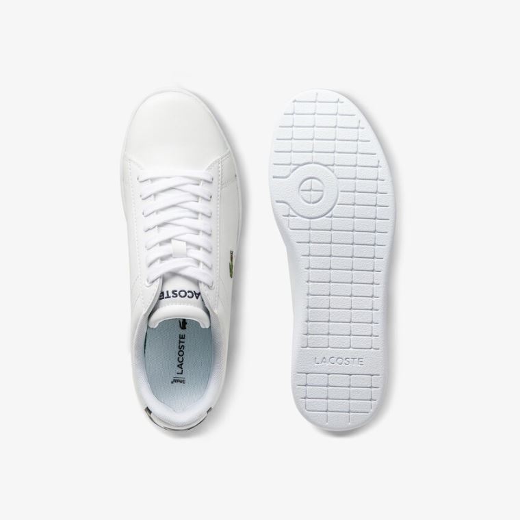 Lacoste Carnaby Evo Mesh-lined Couro Sneakers Branco | VTorSZW5