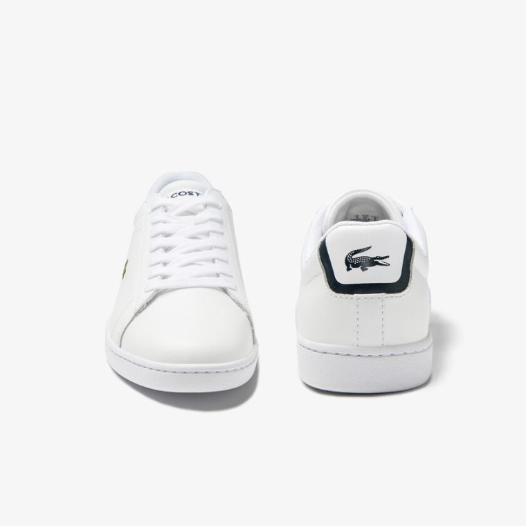 Lacoste Carnaby Evo Mesh-lined Couro Sneakers Branco | VTorSZW5