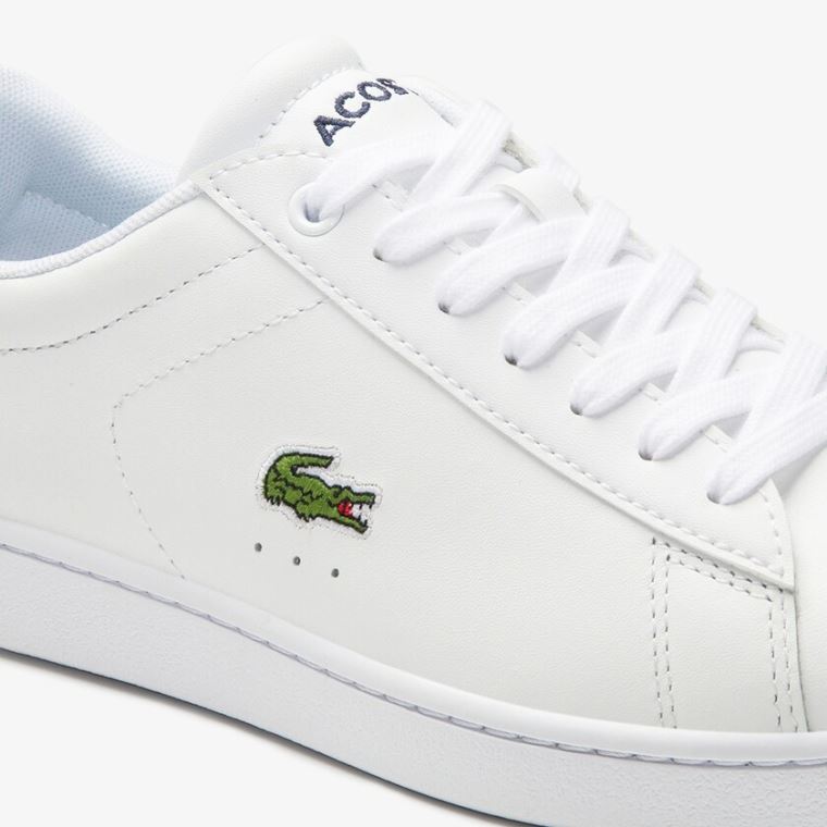 Lacoste Carnaby Evo Mesh-lined Couro Sneakers Branco | VTorSZW5