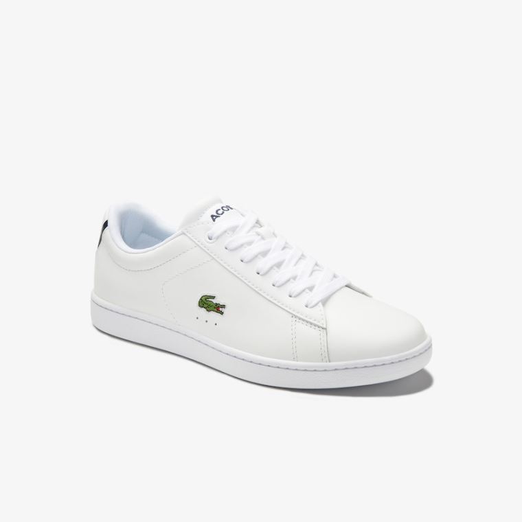 Lacoste Carnaby Evo Mesh-lined Couro Sneakers Branco | VTorSZW5