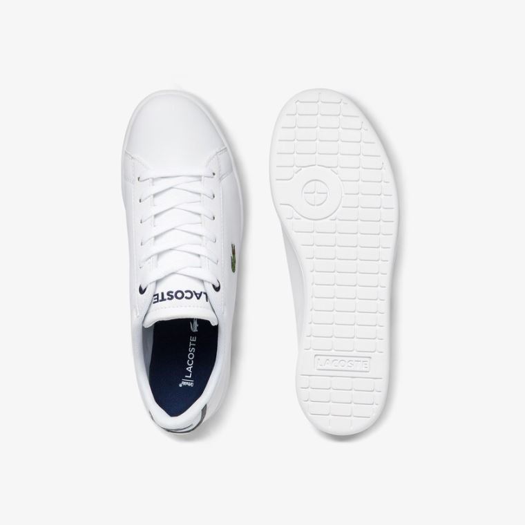 Lacoste Carnaby Evo Mesh-lined Tonal Sintético Sneakers Branco Azul Marinho | LlAOngXf