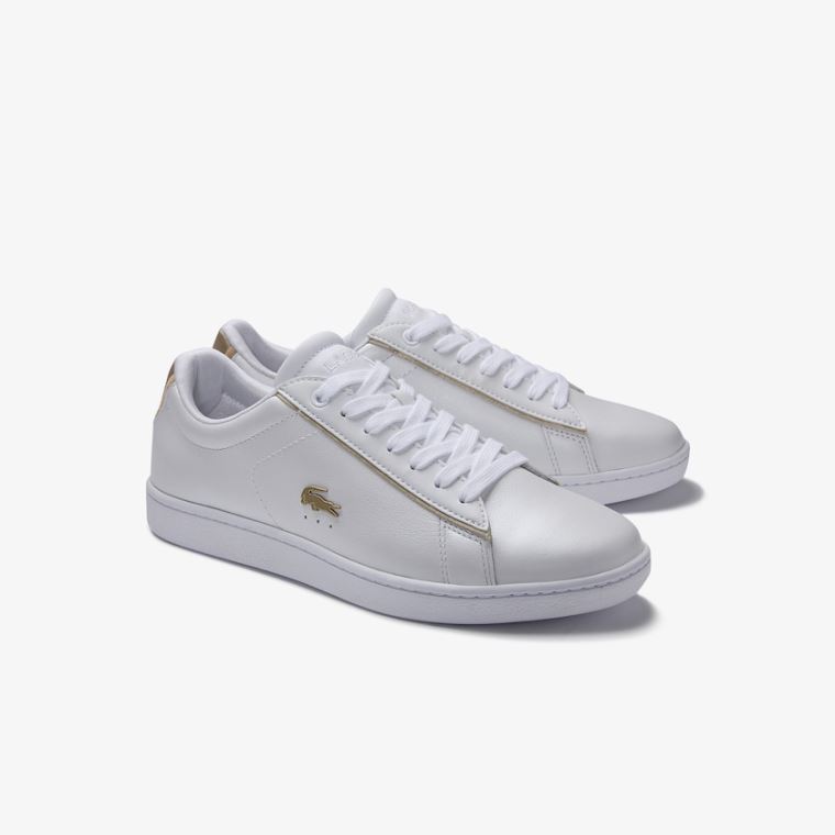 Lacoste Carnaby Evo Satin and Couro Sneakers Branco | 7op9x7wL