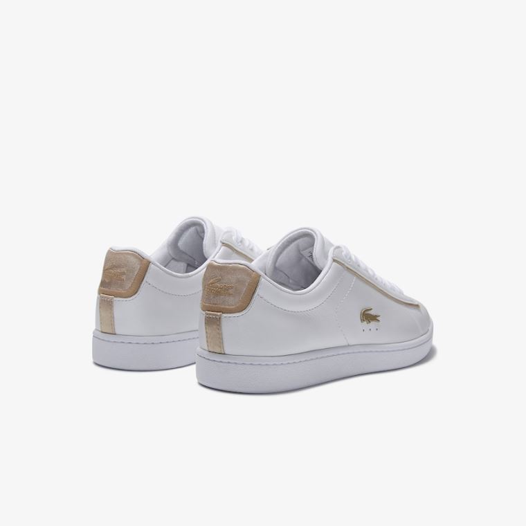 Lacoste Carnaby Evo Satin and Couro Sneakers Branco | 7op9x7wL