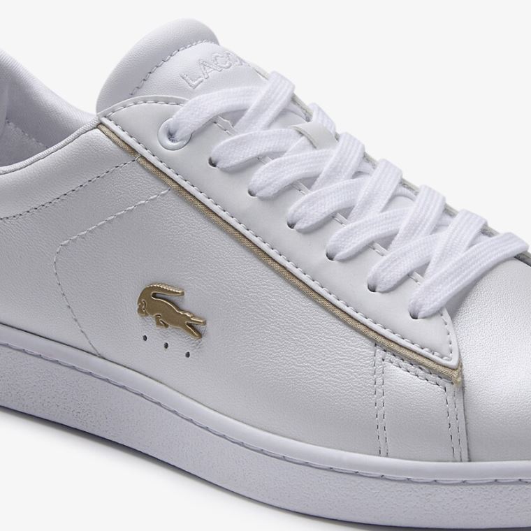 Lacoste Carnaby Evo Satin and Couro Sneakers Branco | 7op9x7wL