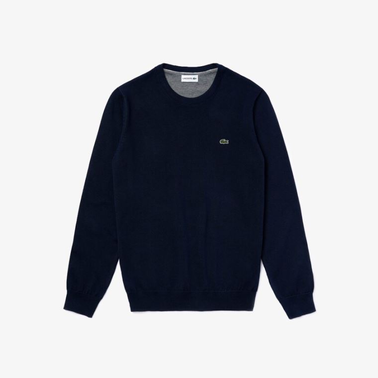 Lacoste Caviar Piqué Accent Moletom Azul Marinho Azuis Branco Azul Marinho Azuis | B6f9IvLe