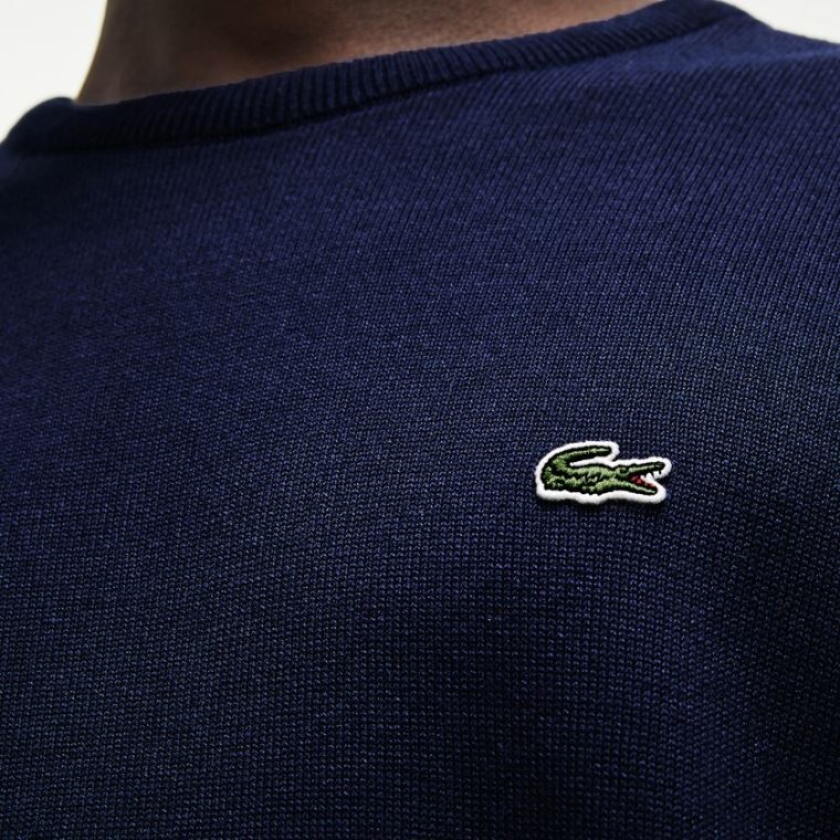 Lacoste Caviar Piqué Accent Moletom Azul Marinho Azuis Branco Azul Marinho Azuis | B6f9IvLe