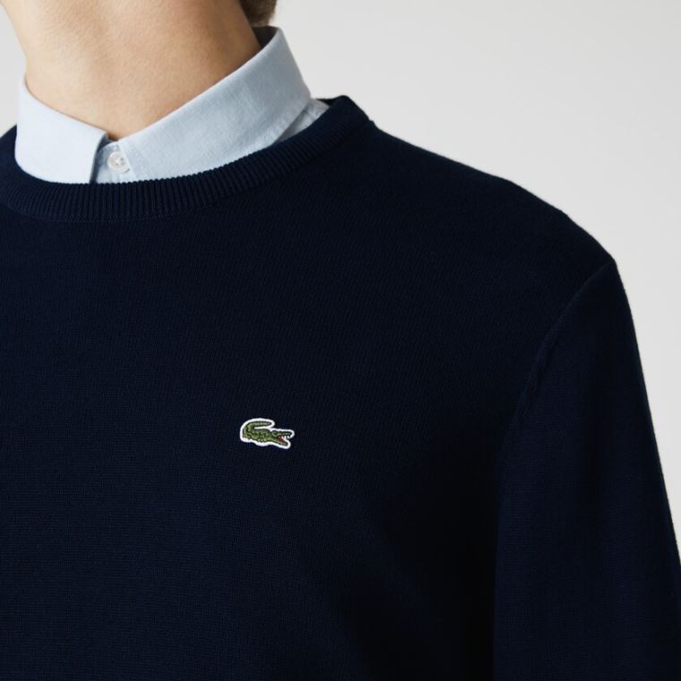 Lacoste Caviar Piqué Accent Moletom Azul Marinho Azuis Branco Azul Marinho Azuis | B6f9IvLe