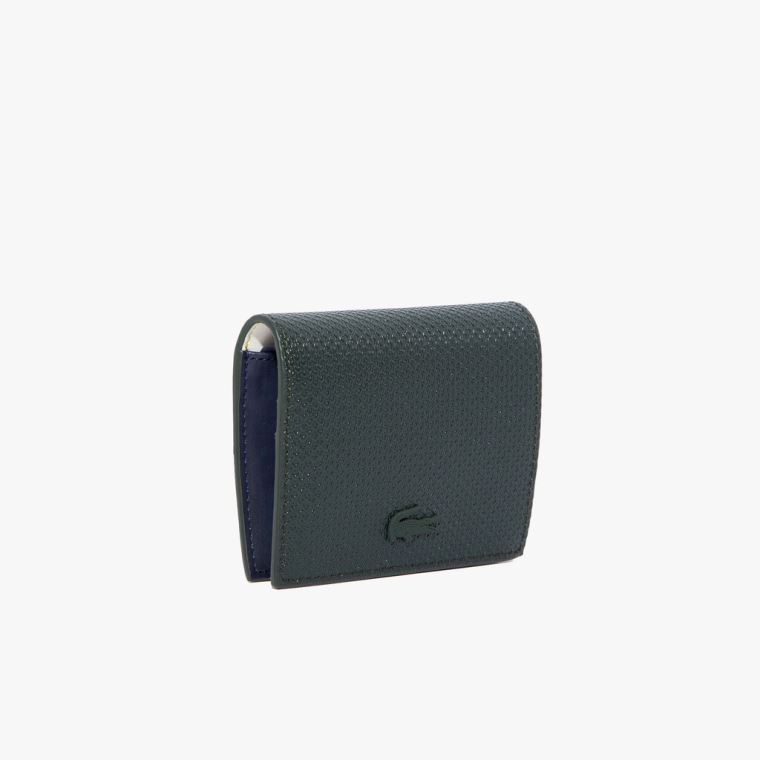 Lacoste Chantaco Nœud Small Piqué Couro Snap Coin Pouch Verdes Escuro | pnCpE2Ot