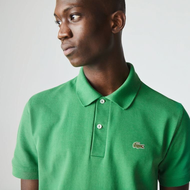 Lacoste Classicos Fit Organic Algodão Piqué Polo Verdes | 1LrzL9zs