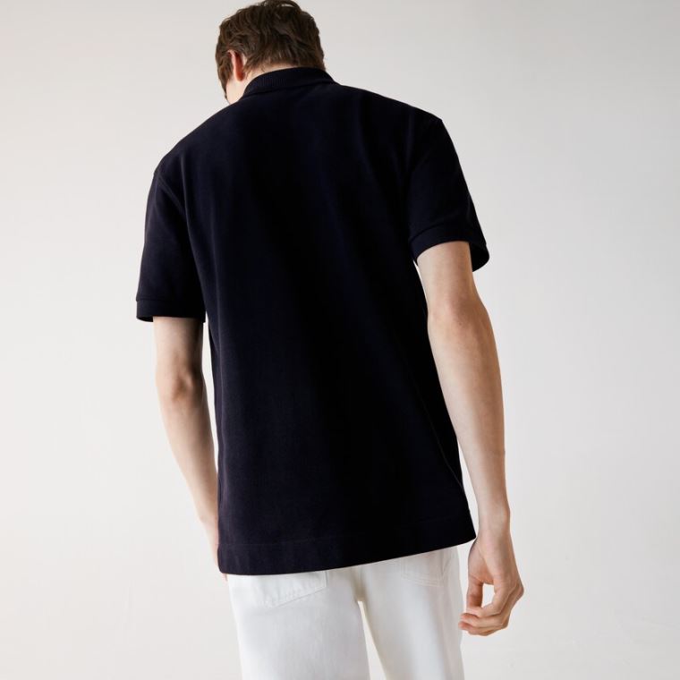 Lacoste Classicos Fit Organic Algodão Piqué Polo Azul Marinho Azuis | 32ZVpEEe