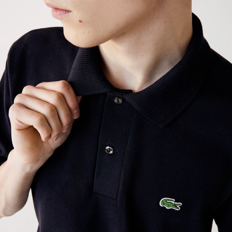 Lacoste Classicos Fit Organic Algodão Piqué Polo Azul Marinho Azuis | 32ZVpEEe