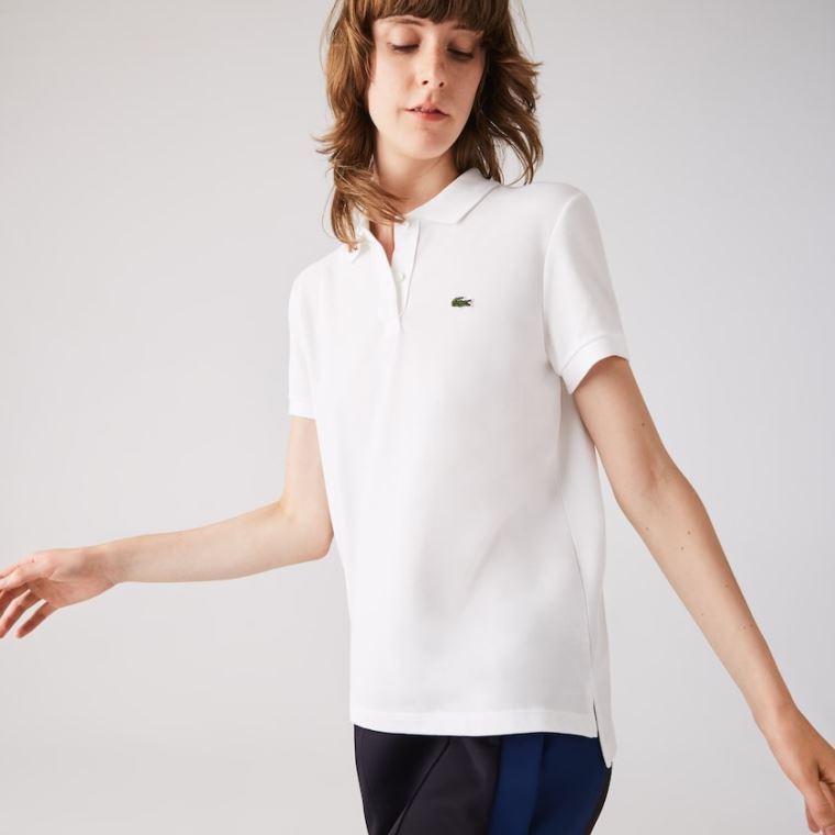 Lacoste Classicos Fit Soft Algodão Petit Piqué Polo Branco | CFvI139q