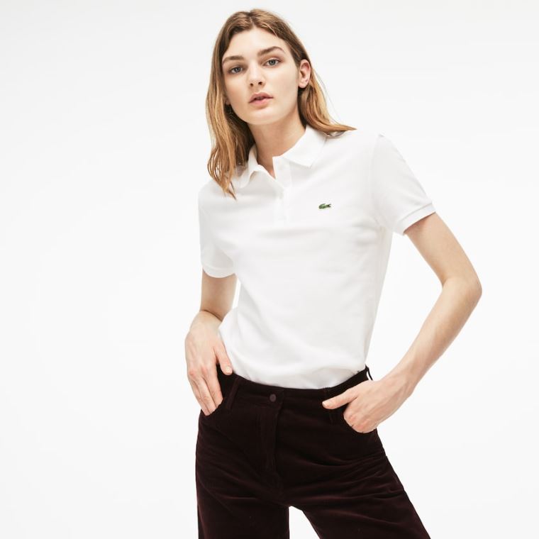 Lacoste Classicos Fit Soft Algodão Petit Piqué Polo Branco | CFvI139q