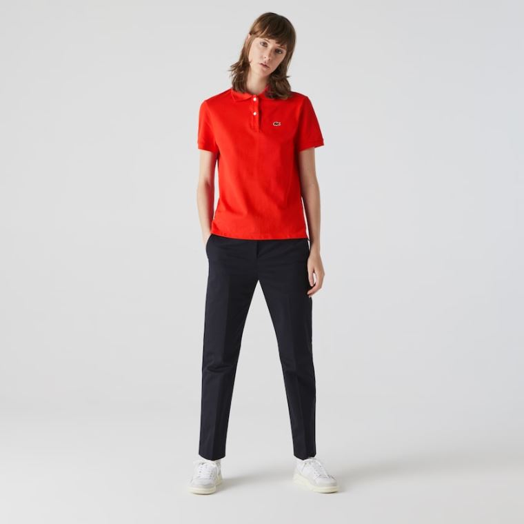 Lacoste Classicos Fit Soft Algodão Petit Piqué Polo Vermelhas | MaRU4RMg