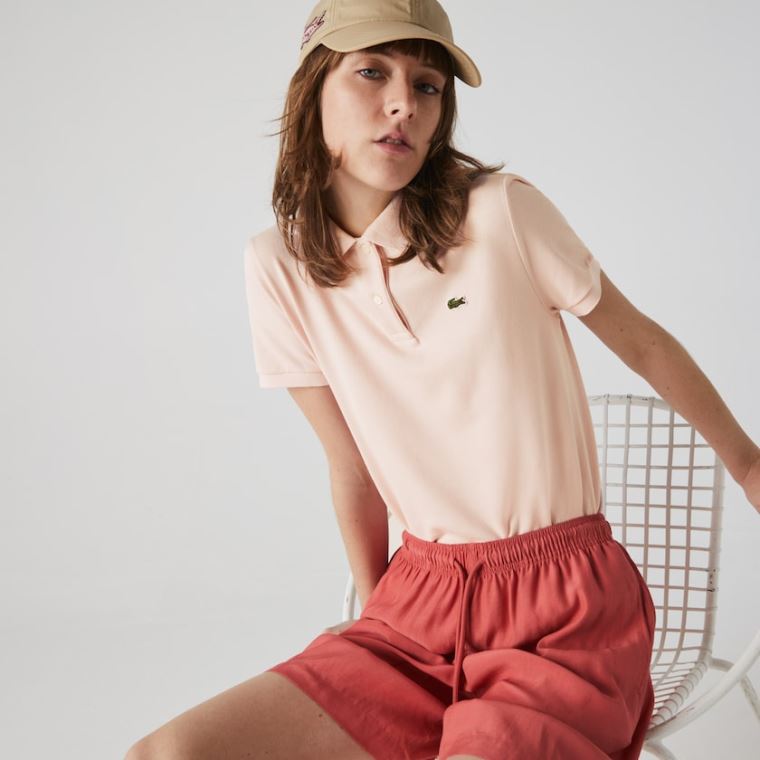 Lacoste Classicos Fit Soft Algodão Petit Piqué Polo Luz Rosa | Od2V9y13