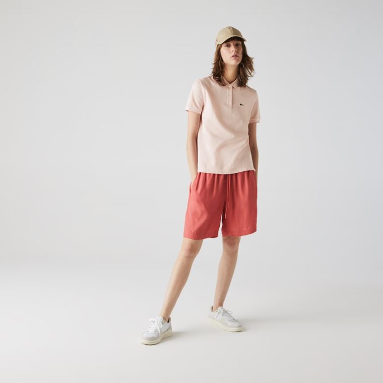 Lacoste Classicos Fit Soft Algodão Petit Piqué Polo Luz Rosa | Od2V9y13