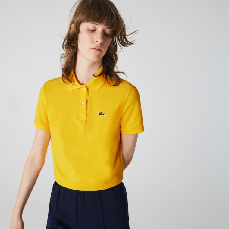 Lacoste Classicos Fit Soft Algodão Petit Piqué Polo Amarelas | SWZy1wer