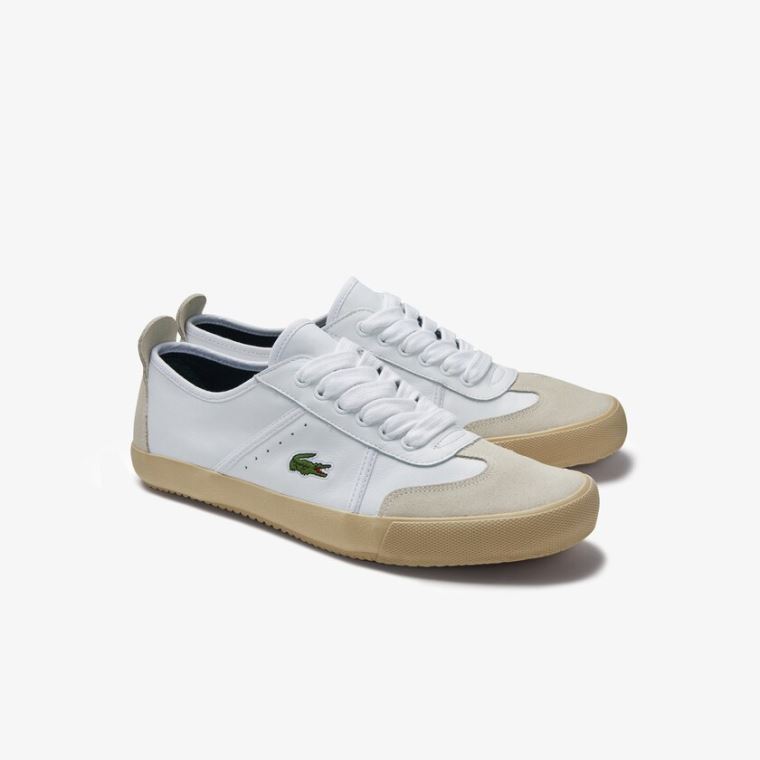 Lacoste Contest Couro and Camurça Sneakers Branco Branco | dO0uyhxb