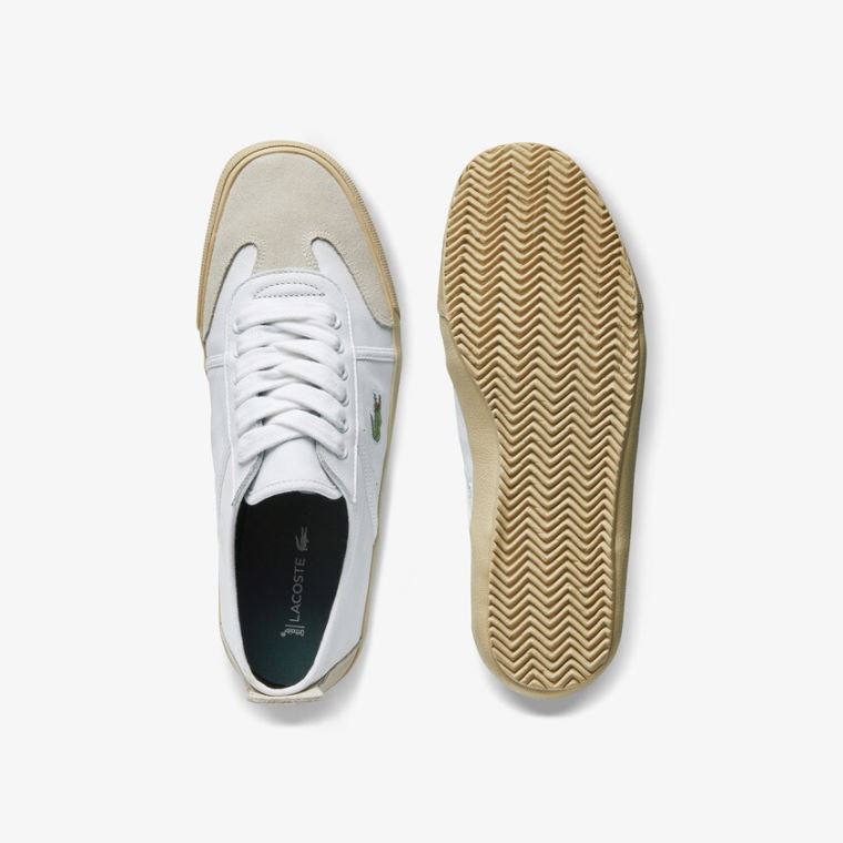 Lacoste Contest Couro and Camurça Sneakers Branco Branco | dO0uyhxb