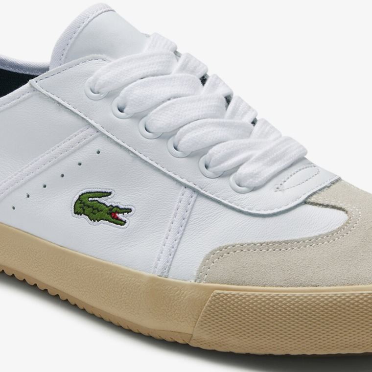 Lacoste Contest Couro and Camurça Sneakers Branco Branco | dO0uyhxb