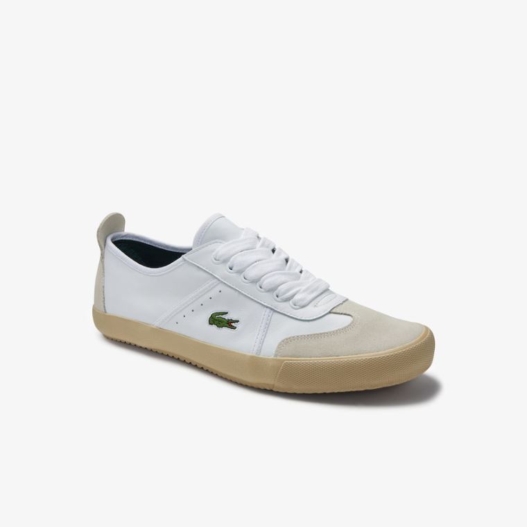 Lacoste Contest Couro and Camurça Sneakers Branco Cinzentas | vvwNA13C