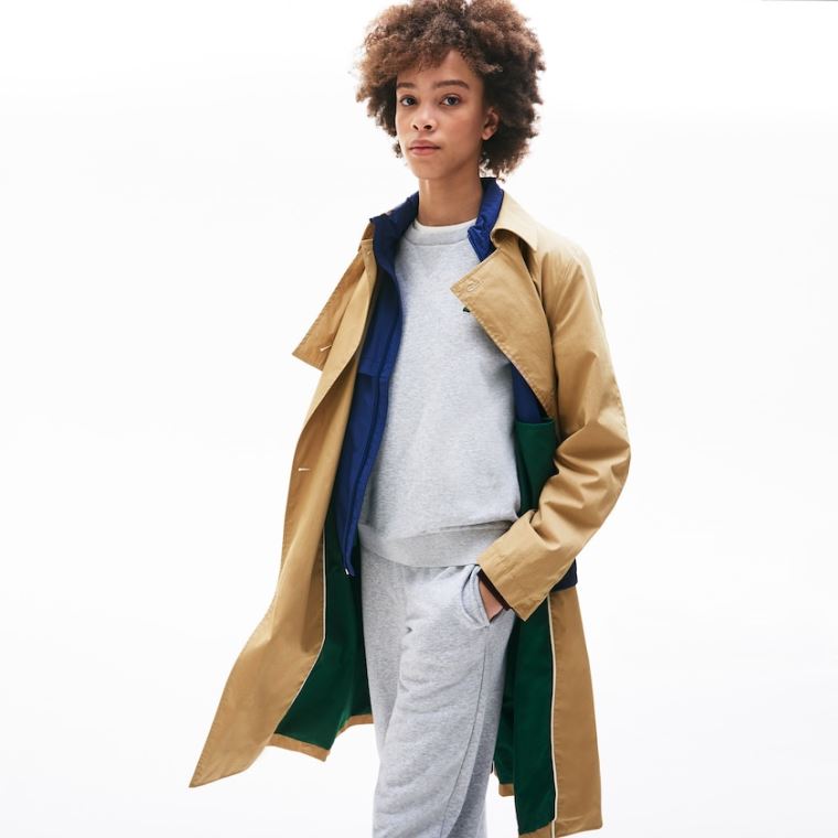 Lacoste Contrast Belt Trench Coat Bege | ySQsMsuM