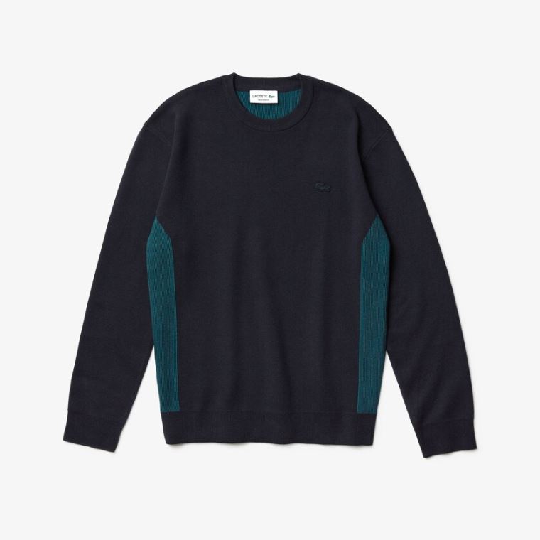 Lacoste Contrast Effects Knit Moletom Azul Marinho Azuis | QQf4HXb4