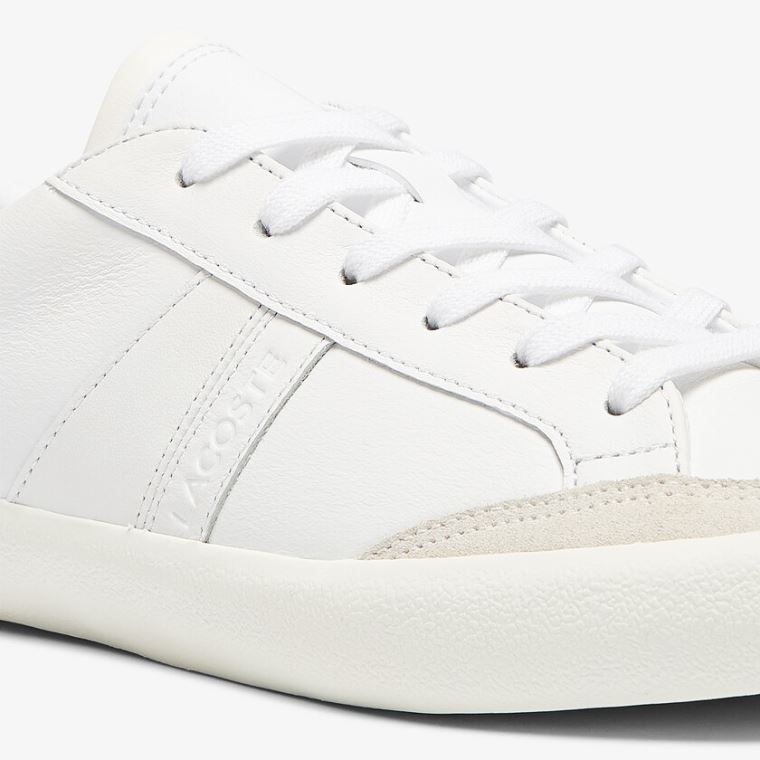 Lacoste Coupole Couro Textured Sneakers Branco Cinzentas | qcA6Bm80