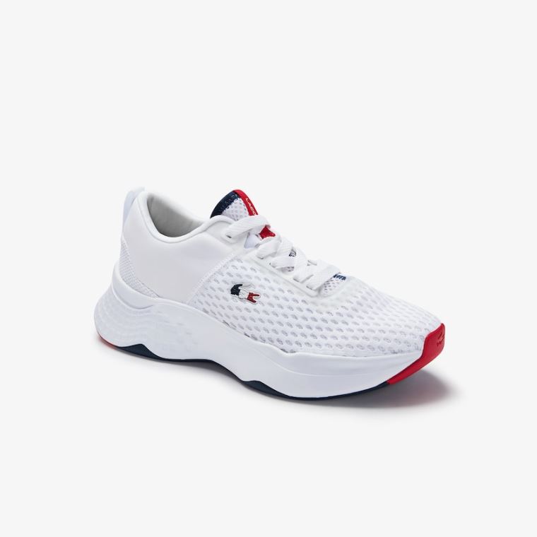 Lacoste Court-Drive Tricolour Texteis Sneakers Branco Azul Marinho Vermelhas | 7BQw6REk