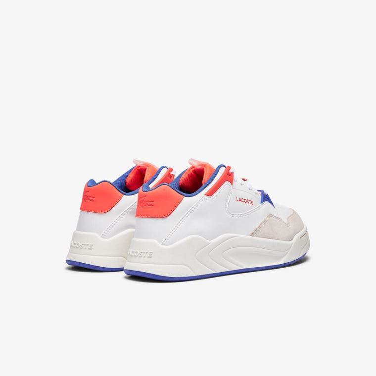 Lacoste Court Slam Sintético and Couro Sneakers Branco Coral | 92GpUB1L