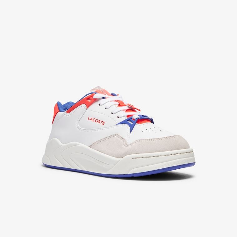 Lacoste Court Slam Sintético and Couro Sneakers Branco Coral | 92GpUB1L