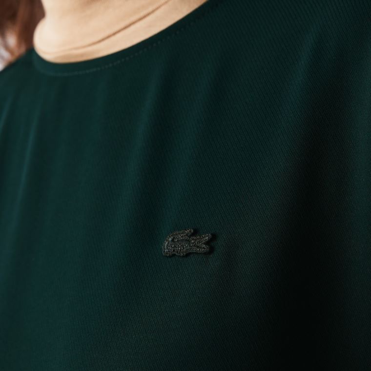 Lacoste Crew Neck Flowy Vestidos Verdes | GmqXZOc2