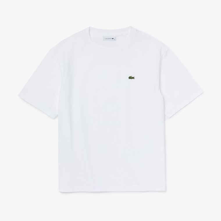 Lacoste Crew Neck Premium Algodão T-shirt Branco | Ry3QwLdp