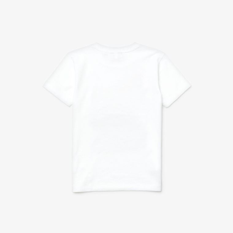 Lacoste Crew Neck Print Algodão T-shirt Branco | arED96BY