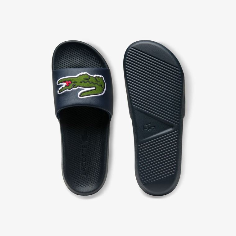 Lacoste Croco Sintético and PU Slides Azul Marinho | bDb0ZMLr