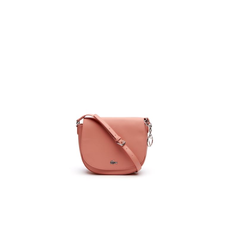 Lacoste Daily Classicos Coated Piqué Lona Round Crossover Bag Rosa | PFulvaHV