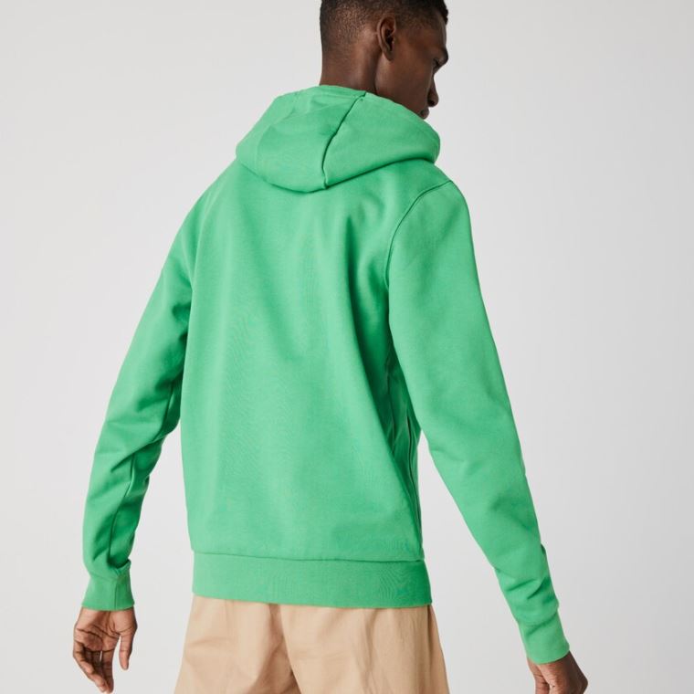 Lacoste Encapuzado Badge Sweatshirt Verdes | qveTwyTF