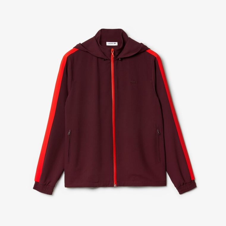 Lacoste Encapuzado Zip-Up Sweatshirt Vermelhas Escuro Vermelhas | dnBFSckL