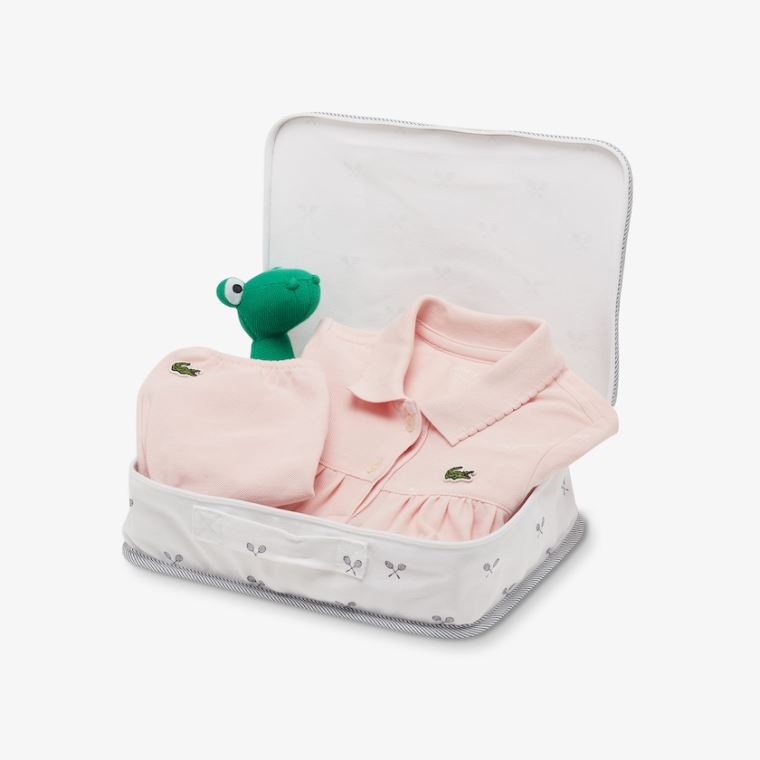 Lacoste Four-Piece Layette Set Luz Rosa | rCYIudB6