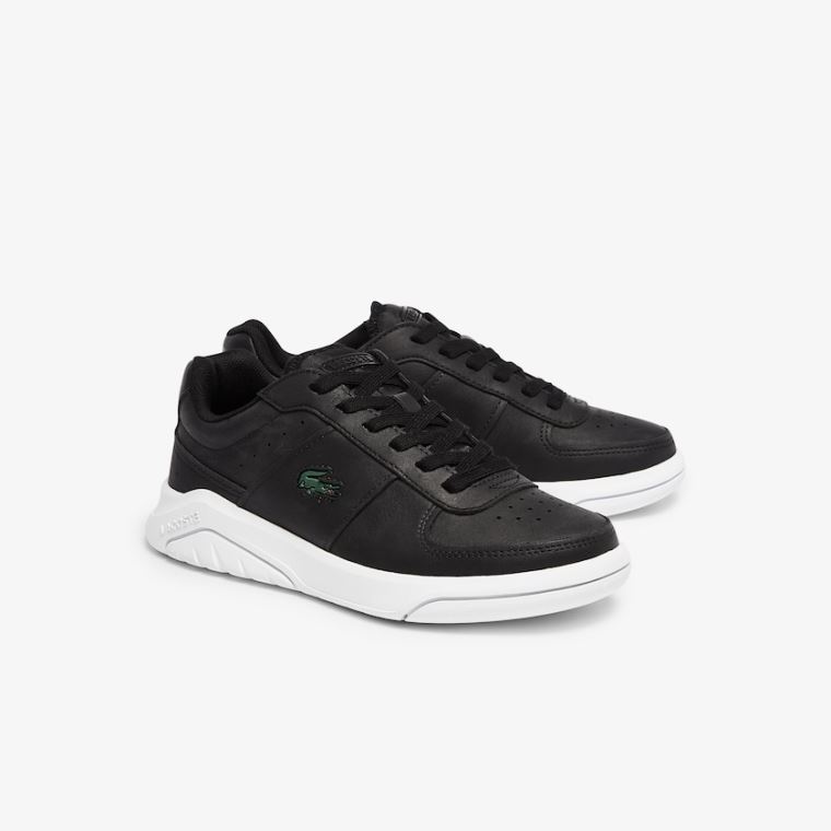 Lacoste Game Advance Couro and Sintético Sneakers Pretas Branco | hTGlcFYs