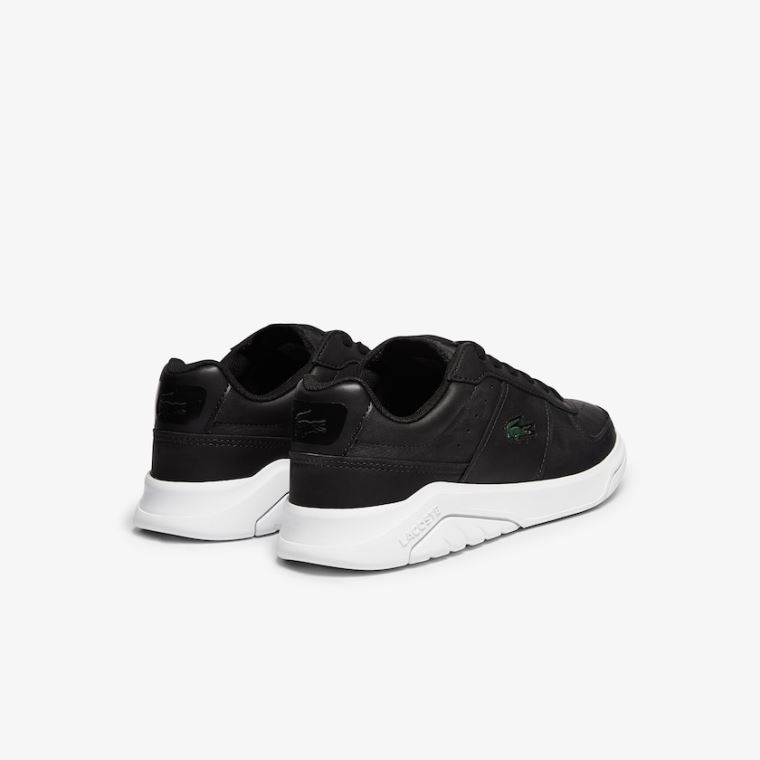 Lacoste Game Advance Couro and Sintético Sneakers Pretas Branco | hTGlcFYs