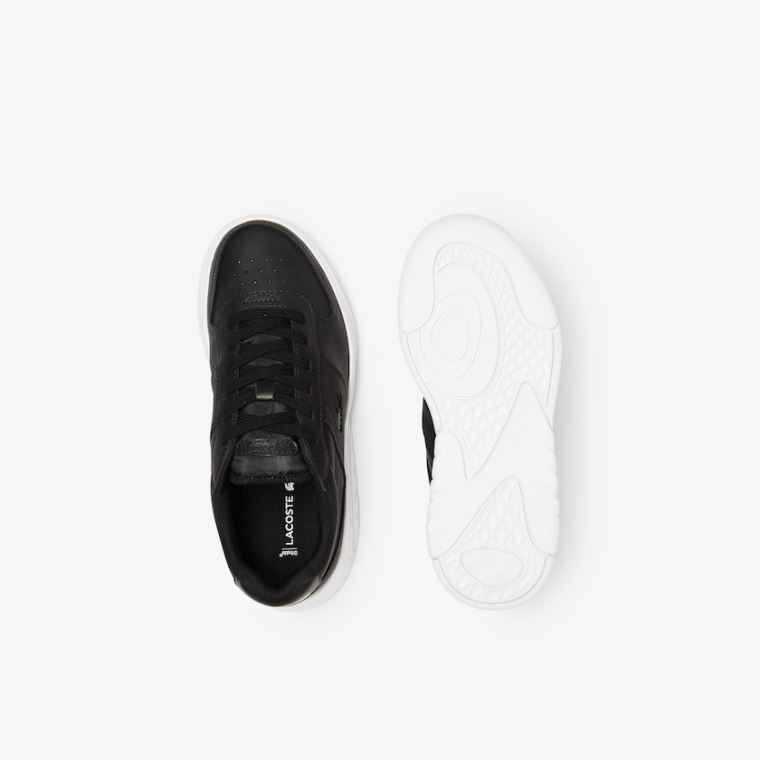 Lacoste Game Advance Couro and Sintético Sneakers Pretas Branco | hTGlcFYs