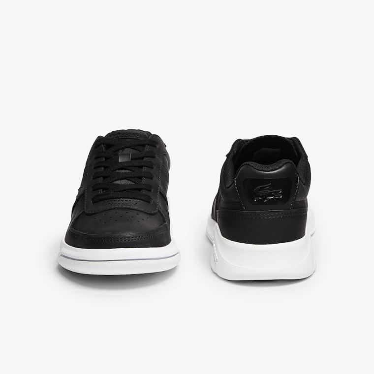 Lacoste Game Advance Couro and Sintético Sneakers Pretas Branco | hTGlcFYs