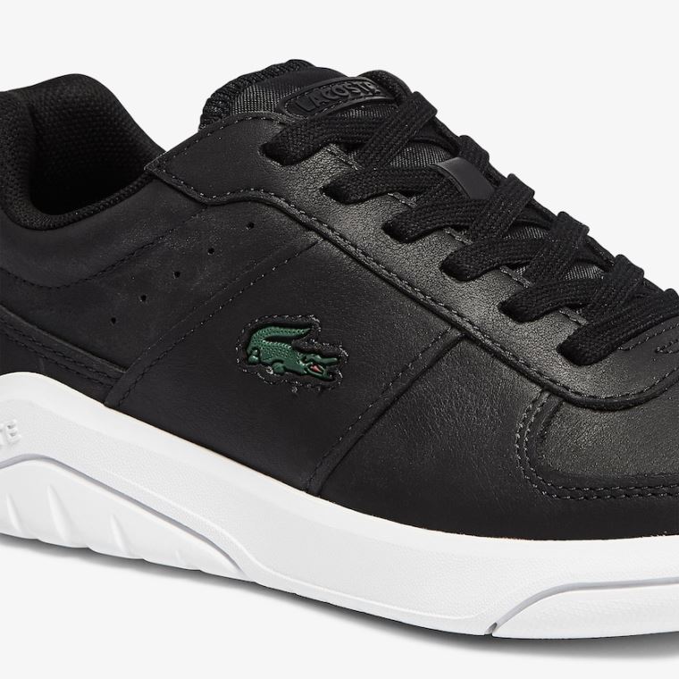 Lacoste Game Advance Couro and Sintético Sneakers Pretas Branco | hTGlcFYs